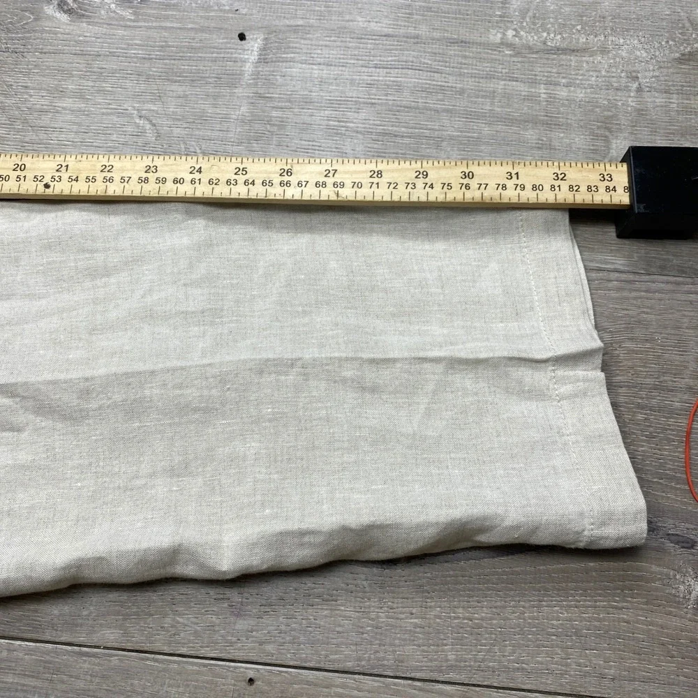 Perry Ellis Linen Pants Mens 38 Beige Drawstring Straight Leg Summer Beach